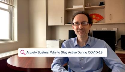 Dr. Paul Bulman, Supervising Psychologist, sitting in an office discussing how to stay active during COVID-19.