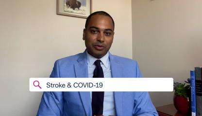 Dr. Charles Esenwa,  Montefiore’s Medical Director at the Comprehensive Center for Stroke Care, discussing strokes and COVID-19.