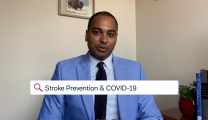 Dr. Charles Esenwa,  Montefiore’s Medical Director at the Comprehensive Center for Stroke Care, discussing stroke prevention and COVID-19.